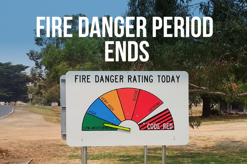 Fire Danger Period Ends
