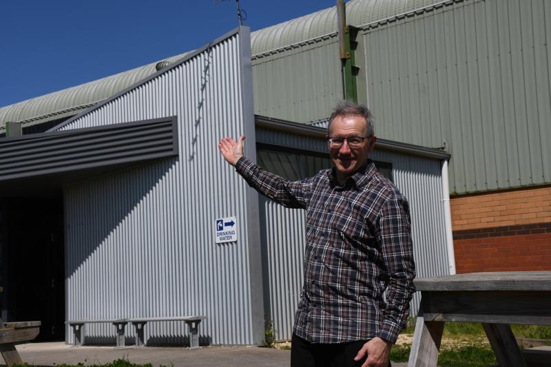 Mayor Cr Gavin Gamble in front of the Haddon Recreation Centre.